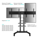 Dual Screen VESA Panel Accessory for TS1881 Mobile TV Stand ONKRON ADV-1881, Black