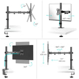 Monitor Arm Mount for 13 to 34-Inch Computer Screens up to 17.6 lb. ONKRON D121E, Black