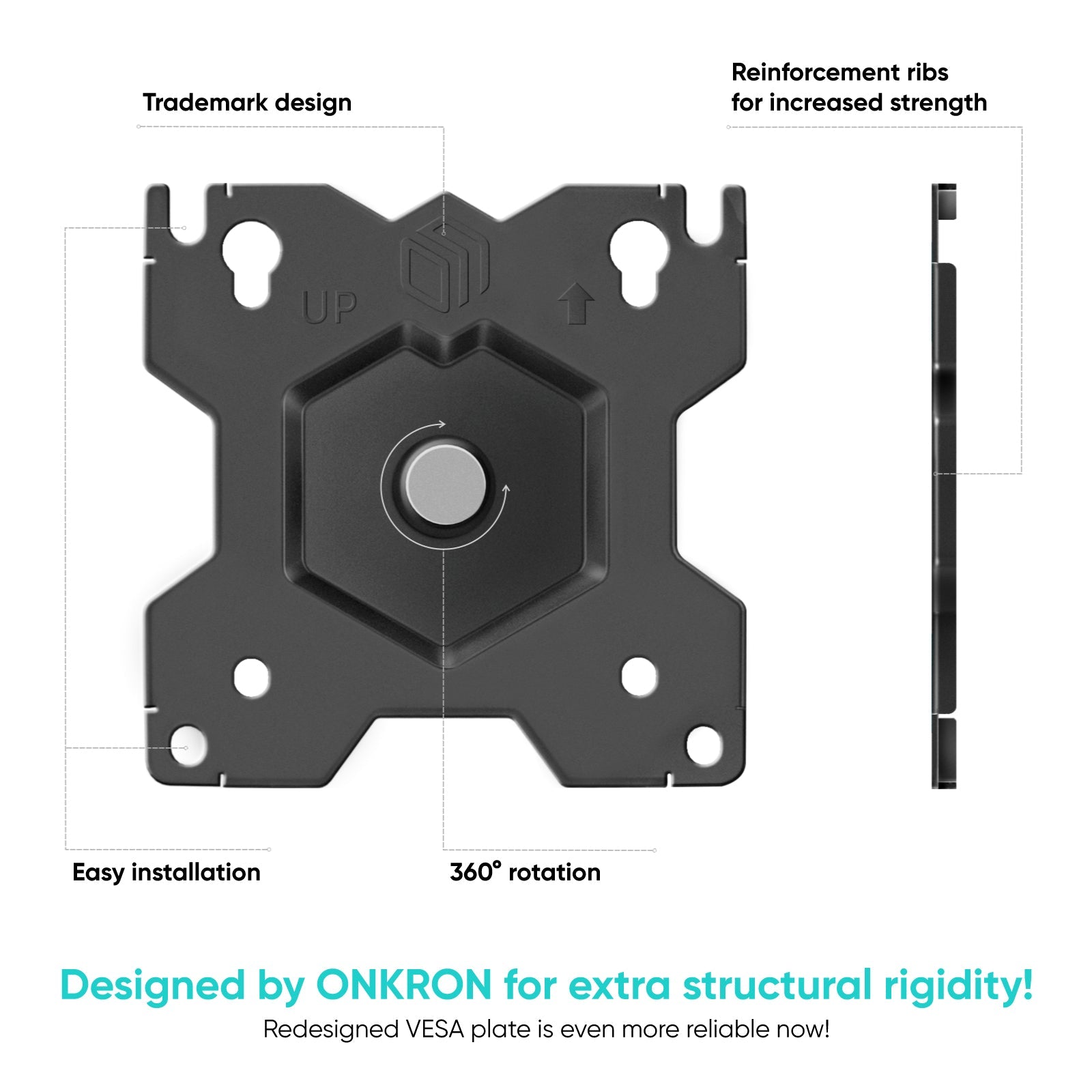 Dual Monitor Mount for 2 Screens up to 35.2 lb. Stacked ONKRON D208E, Black