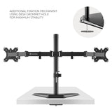 Dual Monitor Stand for 13"-32" Screens up to 17.6 lb. Each ONKRON D221FS, Black