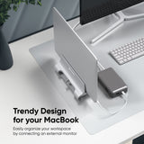 Vertical Laptop Stand Adjustable Dock for Laptops up to 15.8” ONKRON DN02, Silver