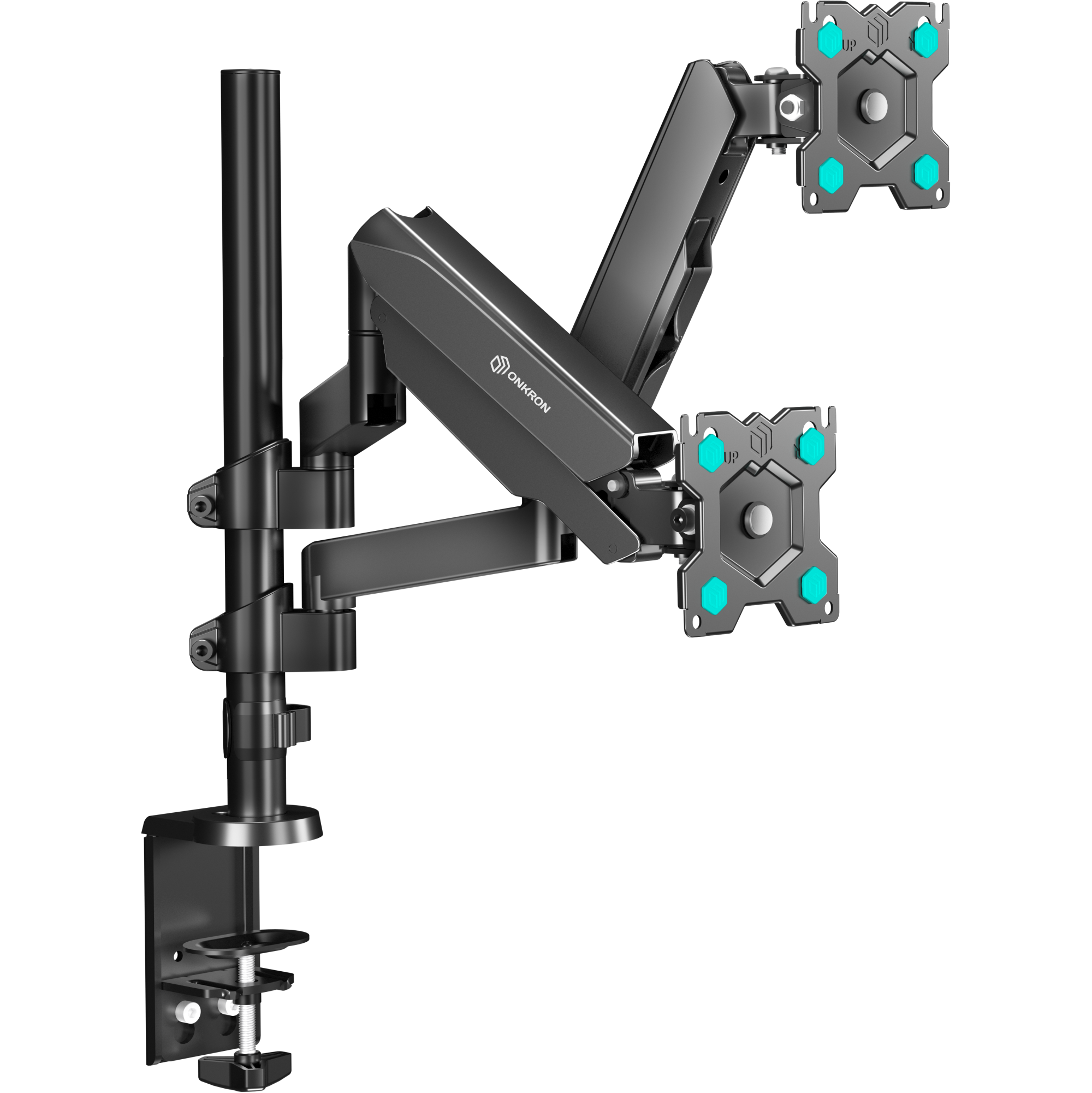 Dual Monitor Arm Desk Mount for 13”-32" Screens up to 17.6 lb. ONKRON G140, Black