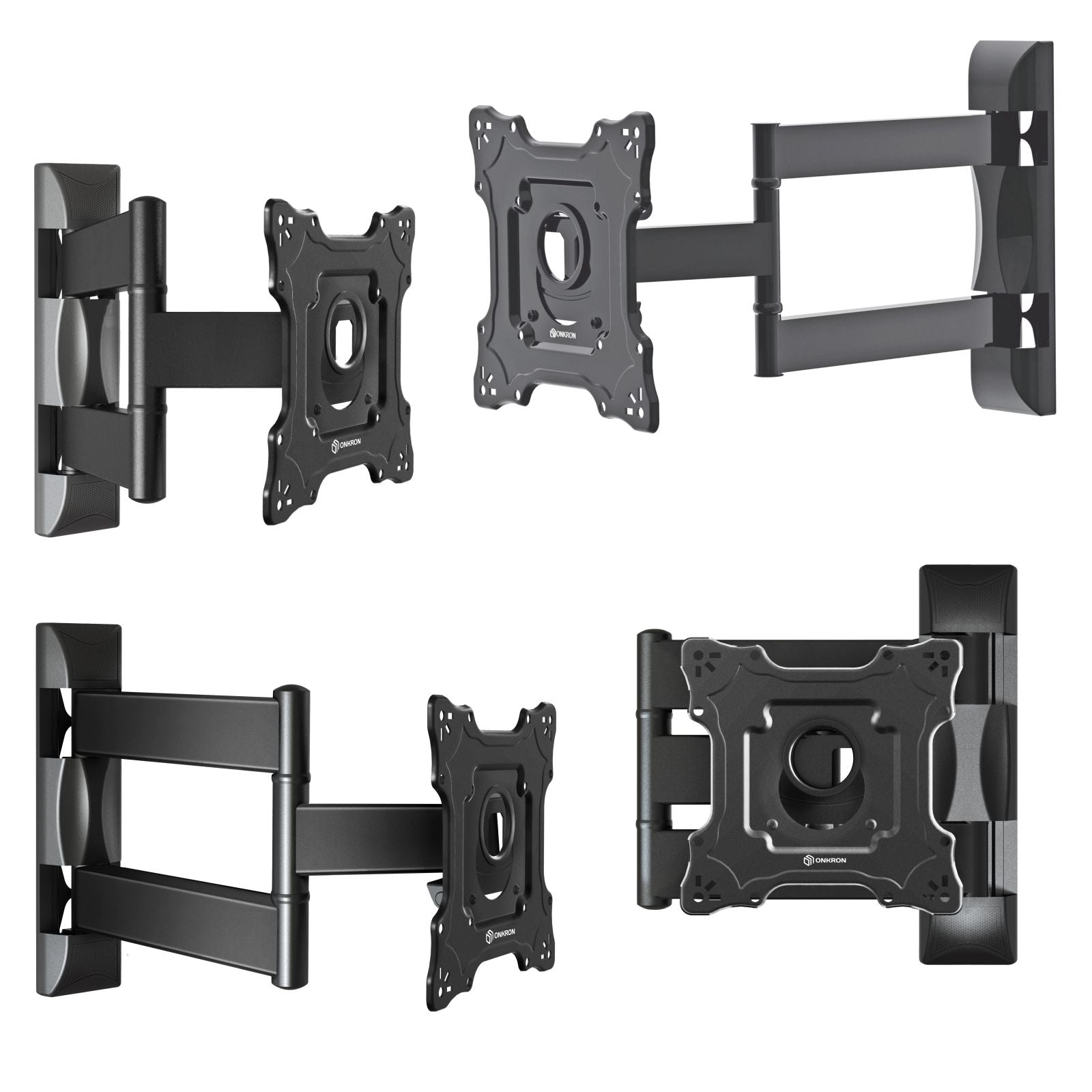 Full Motion TV Wall Mount for 17" to 43-inch Screens up to 77 lb ONKRON M4S, Black