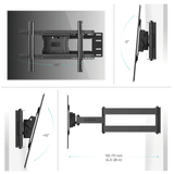 Full Motion TV Wall Mount for 40" to 75-inch Screens up to 150 lbs ONKRON M7L, Black