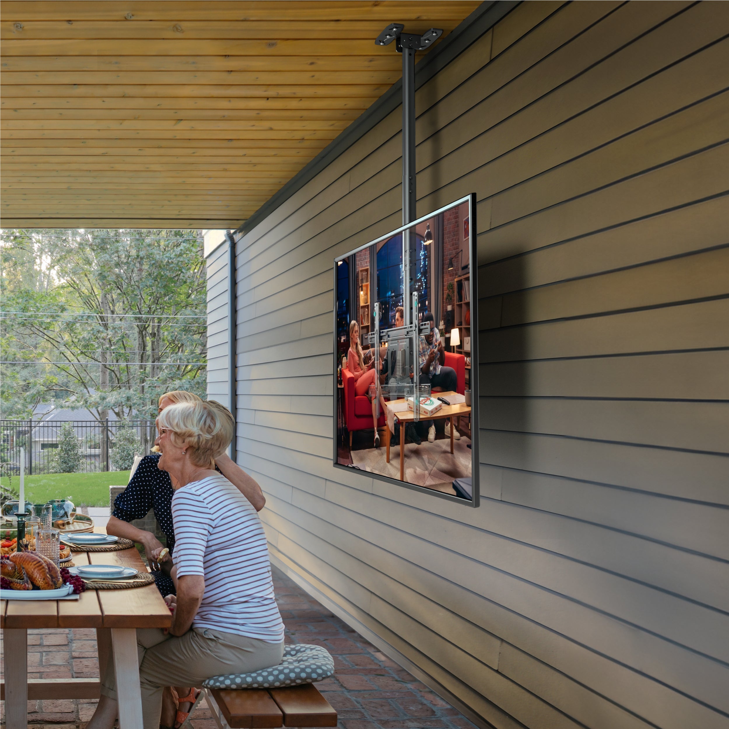 Ceiling TV Mount Tilt Swivel for 32" to 80-inch Screens up to 150 lb ONKRON N1L, Black