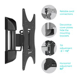 Full Motion TV Wall Mount for 17" to 43-inch Screens up to 77 lbs ONKRON NP24, Black