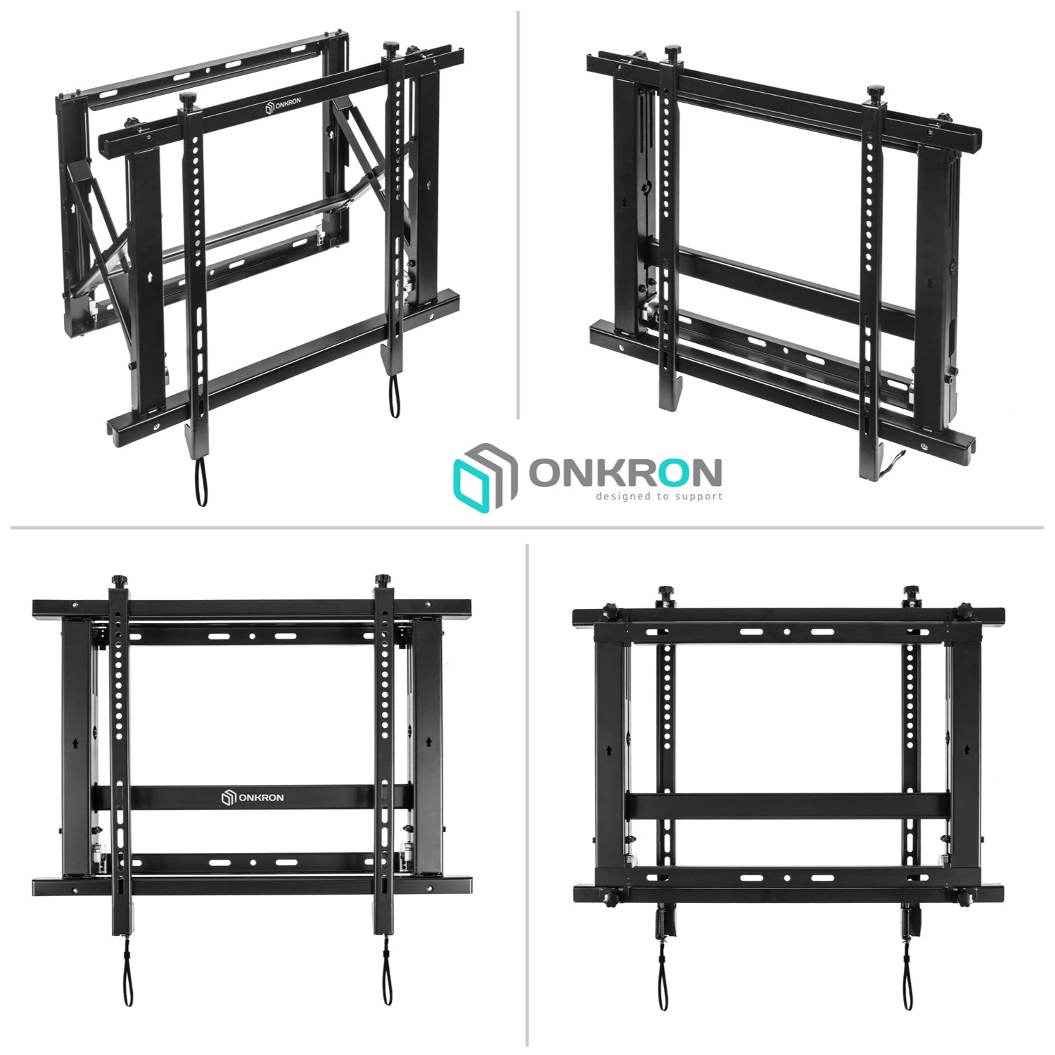 Video Wall Mount Solution for 40" to 70-inch Screens up to 100 lbs Pop Out ONKRON PRO7M, Black