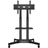 Mobile TV Stand Rolling TV Cart w/ 1 Shelf for 32"-65" up to 100 lbs TVs ONKRON TS1351, Black