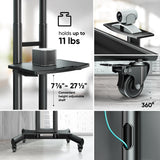Mobile TV Stand Rolling TV Cart  for 40” – 70 inch Screens up to 100 lbs ONKRON TS1551, Black