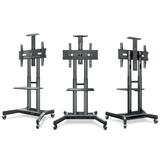 Mobile TV Stand Rolling TV Cart  for 40” – 70 inch Screens up to 100 lbs ONKRON TS1551, Black