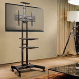 Mobile TV Stand Rolling Cart 3 Shelves for 40"-70" TVs up to 100 lb. ONKRON TS1552, Black