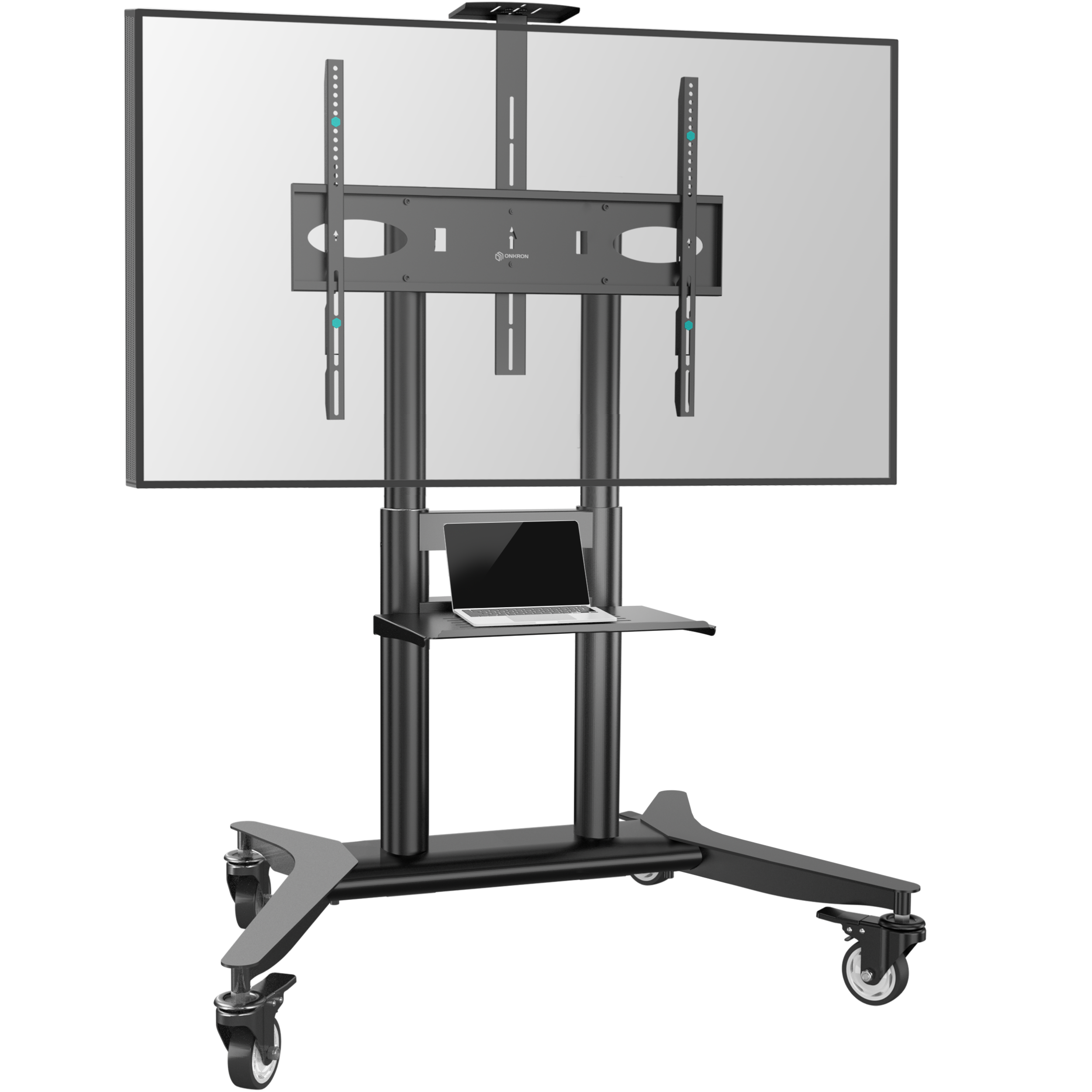 ONKRON Mobile TV stand with bracket 55"-90" Screens up to 165lbs, Black TS1871