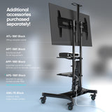 Mobile TV Stand Rolling TV Cart for 50''– 86'' screens up to 200 lbs ONKRON TS1881, Black