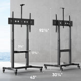 Mobile TV Stand Rolling TV Cart for 50 to 100-Inch Screens up to 265 lb ONKRON TS1991, Black