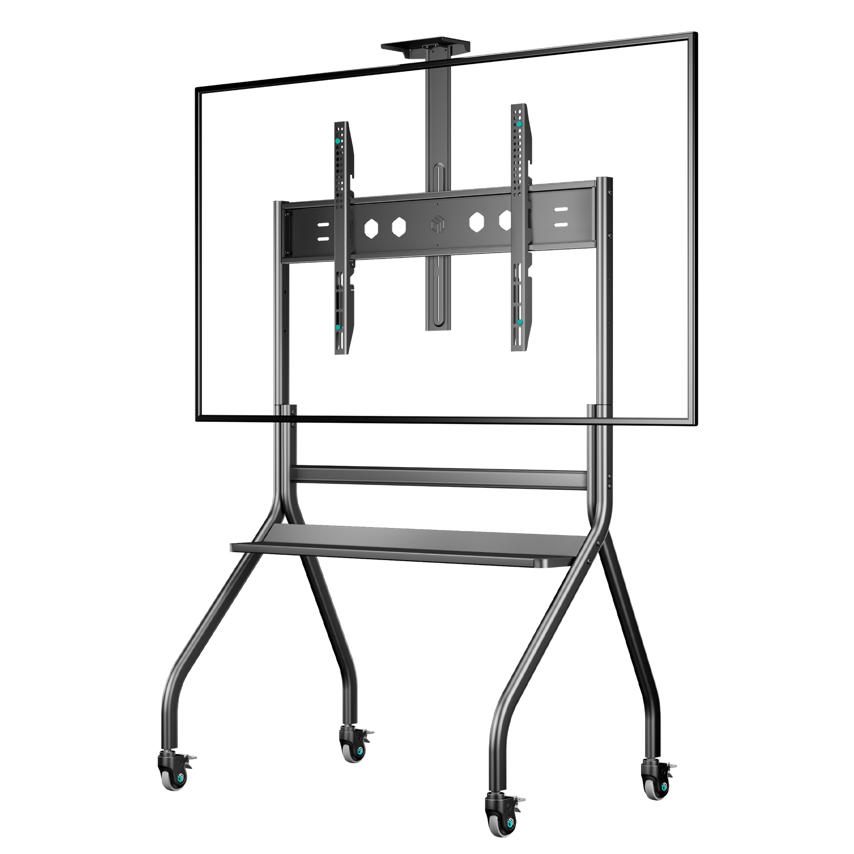 ONKRON Mobile TV stand with bracket 60"-120" Screens up to 256lbs, Black TS2080
