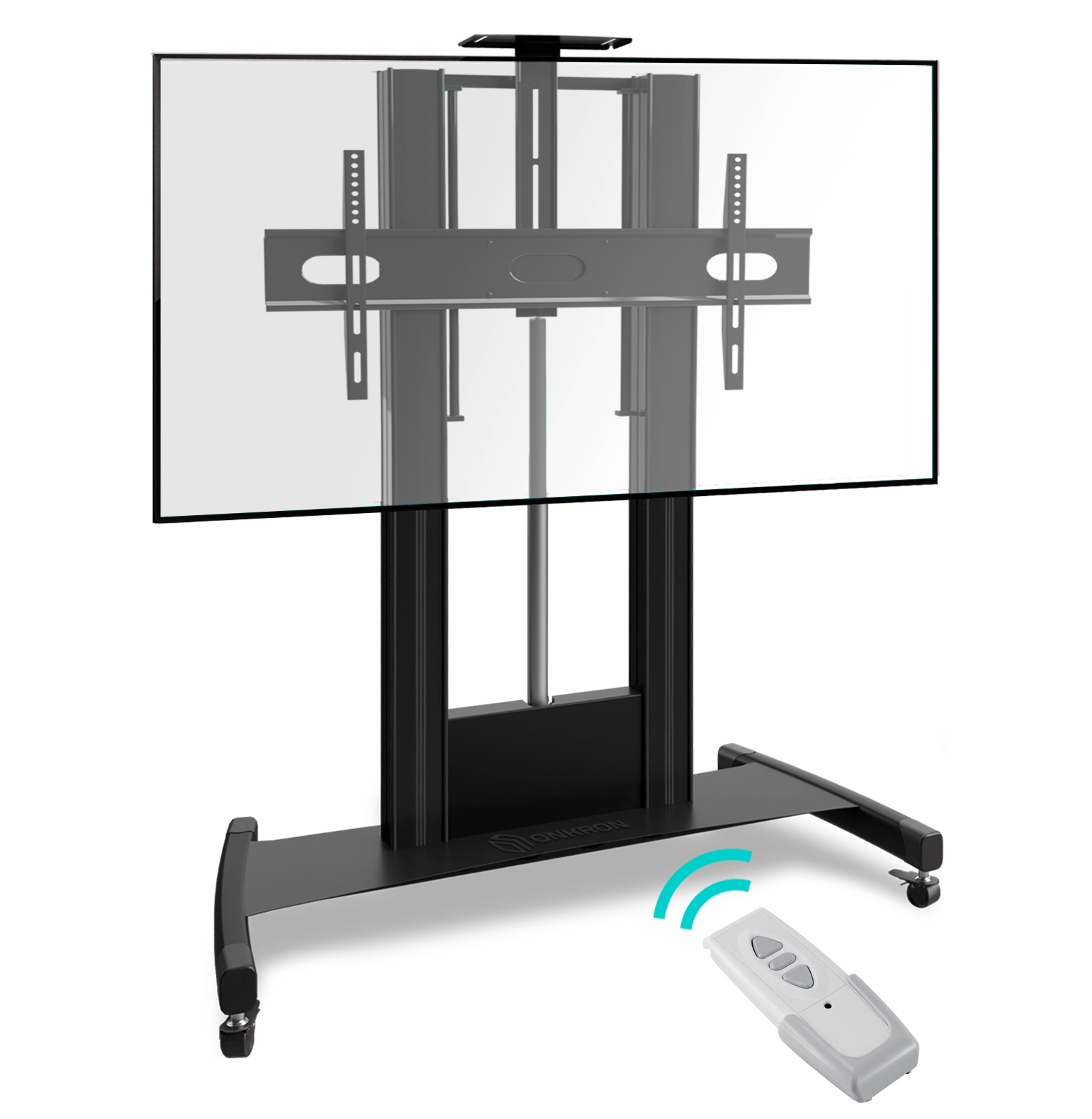 Motorized TV Lift w/ Remote Mobile TV Stand for 60-100" up to 300 lbs TVs ONKRON TS2210, Black
