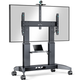 ONKRON Mobile TV stand with bracket 70"-110" Screens up to 287lbs, Black TS2821