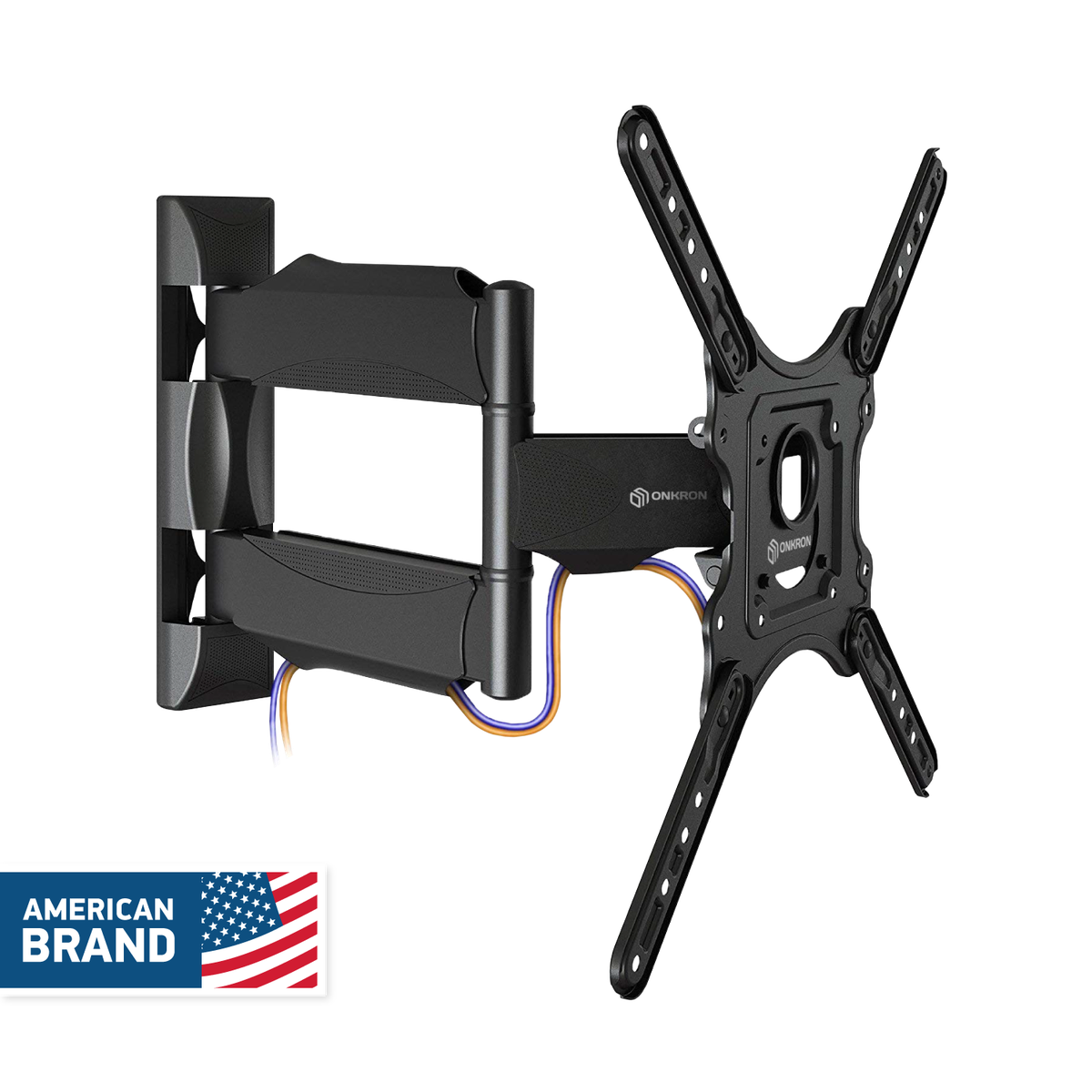 Full Motion TV Wall Mount for 32" to 55-inch Screens up to 77 lbs ONKRON M4, Black