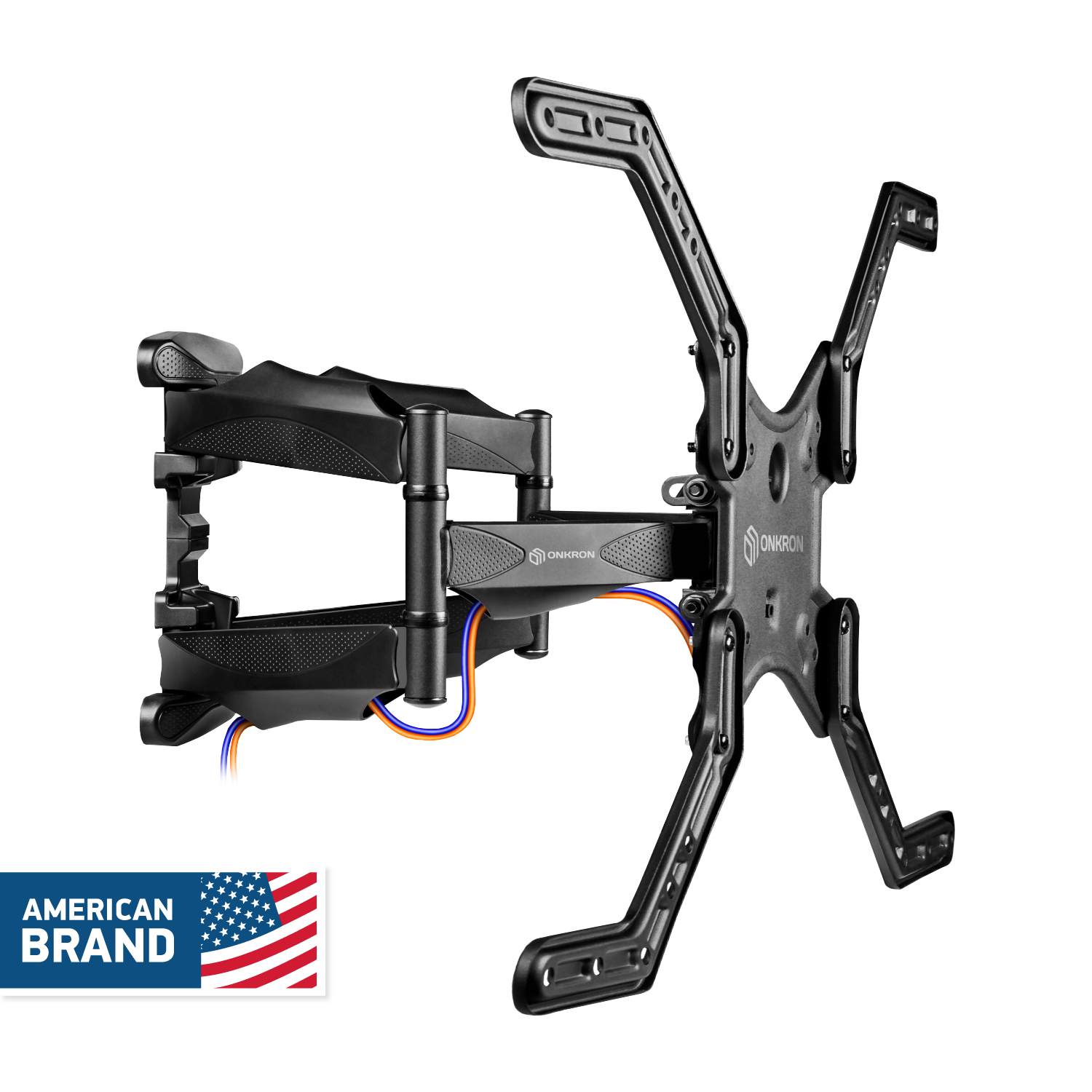 Full Motion TV Wall Mount for 39" to 65 inch Screens up to 88 lbs ONKRON M5L, Black