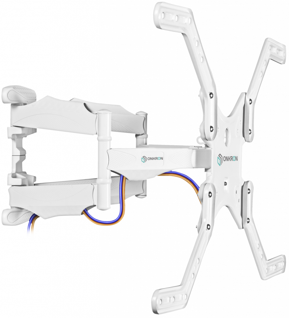 ONKRON TV Wall Mount Bracket Full Motion Articulating Arm 39" – 65 Inch Flat Screens up to 88 lbs White M5L