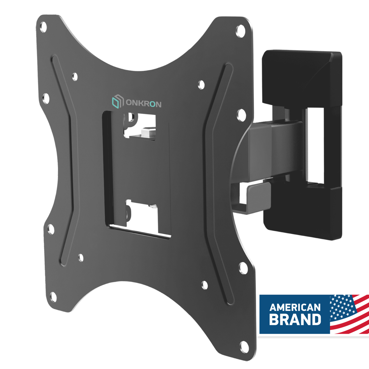 Full Motion TV Wall Mount for 17" to 43-inch Screens up to 77 lbs ONKRON NP24, Black