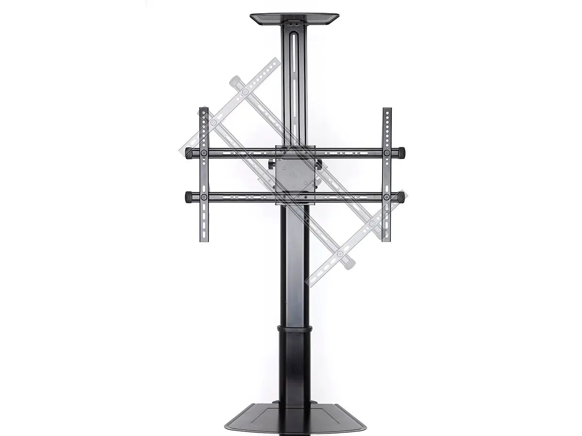 Commercial Series Premium Adjustable Mobile Tilt TV Wall Mount Bracket Stand Cart with Media Shelf,